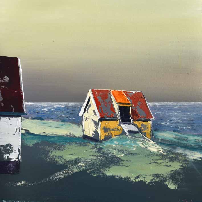 Gul løe 50x50